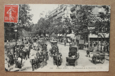 Ansichtskarte AK Paris VIII  1905-1915 Boulevard de la Madeleine Kutschen Karren Cafe Personen belebte Szenerie Ortsansicht Frankreich France 75 Paris